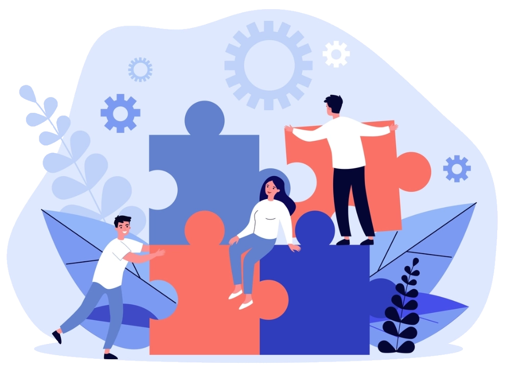 People Playing with Puzzle Pieces